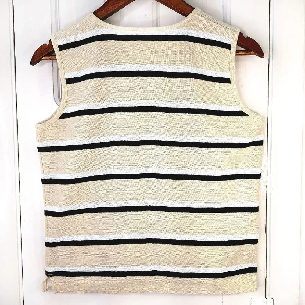 Hasting & Smith Striped Knit Sleeveless Tank Top Sz M - Picture 4 of 10